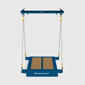 Excavator Lifting Platform blue render front facing white background