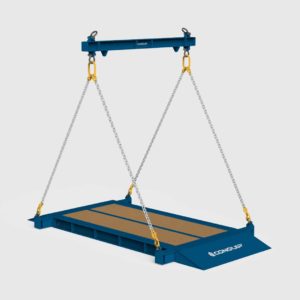 Excavator Lifting Platform right facing blue render grey background